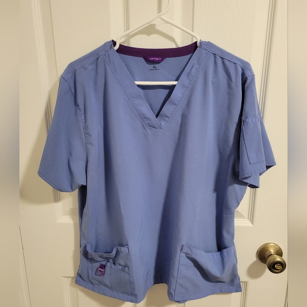 Carhartt Force Cecil Blue Scrub Top XL